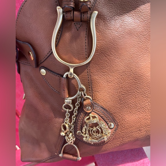 Juicy Couture Y2K Equestrian Large Leather Bowler Handbag - Picture 3 of 17